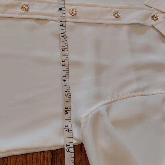 Zara XS Cream Colored Women's Button Down Oversize Dress Shirt - Picture 8 of 12